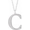 10K White Engravable Imitation Diamond Initial C 18