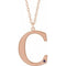 14K Rose Engravable Imitation Alexandrite Initial C 18