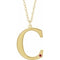 10K Yellow Engravable Imitation Ruby Initial C 18