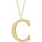 14K Yellow Gold-Plated Sterling Silver Engravable Imitation Pink Tourmaline Initial C 18
