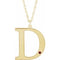 14K Yellow Gold-Plated Sterling Silver Engravable Imitation Mozambique Garnet Initial D 18