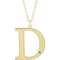 10K Yellow Engravable Imitation Aquamarine Initial D 18