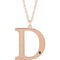 14K Rose Engravable Imitation Peridot Initial D 18