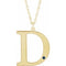 10K Yellow Engravable Imitation Blue Sapphire Initial D 18