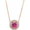14K Rose Natural Pink Tourmaline & .05 CTW Natural Diamond Halo-Style 16