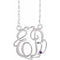 10K White 20 mm 2-Initials Imitation Amethyst Script Monogram 18