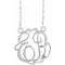 14K White 20 mm 2-Initials Imitation Aquamarine Script Monogram 18