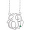10K White 20 mm 2-Initials Imitation Emerald Script Monogram 18
