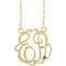 10K Yellow 20 mm 2-Initials Imitation Emerald Script Monogram 18