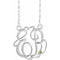 10K White 20 mm 2-Initials Imitation Peridot Script Monogram 18
