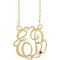10K Yellow 20 mm 2-Initials Imitation Ruby Script Monogram 18