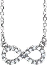 14K White Gold 1/6 CTW Natural Diamond Infinity 17" Necklace
