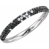 Black Rhodium-Plated 14K White 3/8 CTW Natural Black & White Diamond Pavé-Style Ring