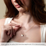 Platinum Natural Aquamarine & .015 CT Natural Diamond Charm/Pendant