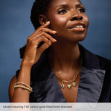 14K Yellow Gold-Filled 3 mm Elastic Bead 6 1/2" Bracelet