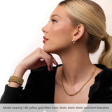 14K Yellow Gold-Filled 4 mm Elastic Bead 6 1/2" Bracelet