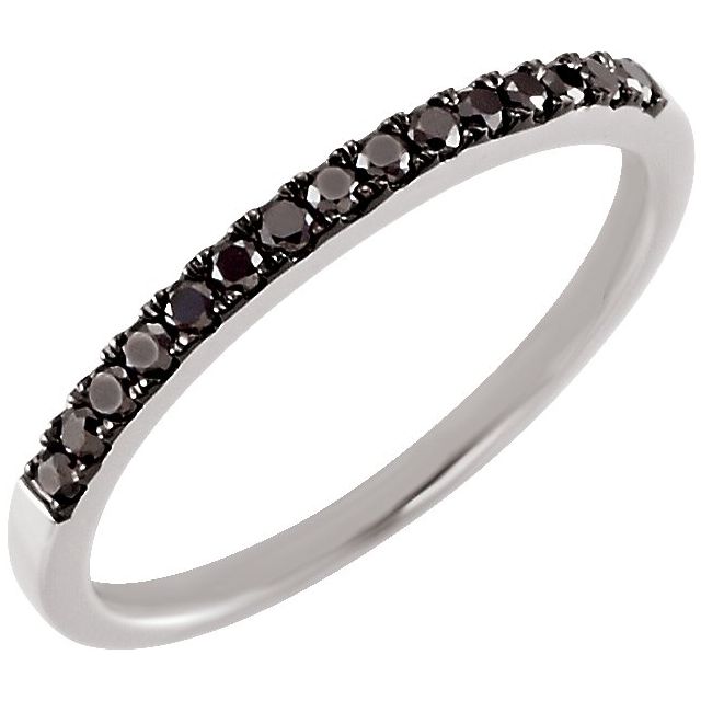 14K White 1/2 CTW Black Diamond Band