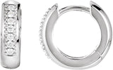 14K White Gold 1/8 CTW Natural Diamond 12.6 mm Huggie Earrings