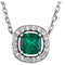 14K White Lab-Grown Emerald & .05 CTW Natural Diamond 16