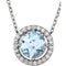 Sterling Silver Natural Blue Zircon & .05 CTW Natural Diamond Halo-Style 16