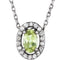 14K White Natural Peridot & .04 CTW Natural Diamond 16