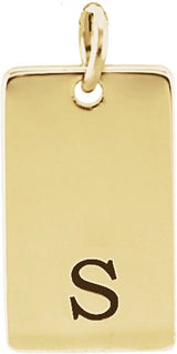 18K Yellow Gold Vermeil Be Posh® Engravable Rectangle Pendant