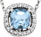 14K White Gold Natural Sky Blue Topaz & .04 CTW Natural Diamond 16
