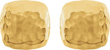 14K Yellow Gold Hammered Square Earrings