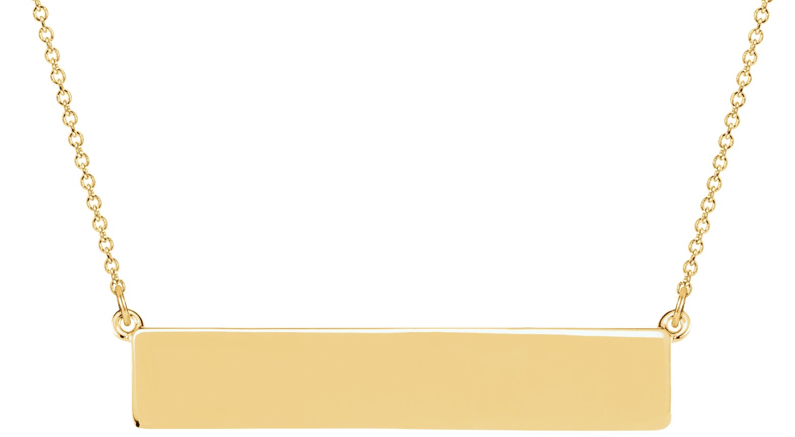 14K Yellow Gold Be Posh® Engravable Bar 19 1/2" Necklace