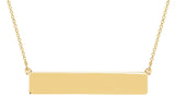 14K Yellow Gold Be Posh® Engravable Bar 19 1/2" Necklace