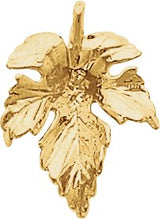 8307 / Pendant / 18K Yellow / 22 X 16 Mm / Polished / Leaf Pendant