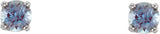 14K White Gold Imitation Alexandrite Youth Earrings