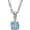 Sterling Silver 3 mm Imitation Aquamarine Youth Solitaire 14