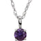 14K White 3 mm Imitation Amethyst Youth Solitaire 14