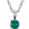 Sterling Silver 3 mm Imitation Emerald Youth Solitaire 14