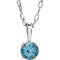 14K White 3 mm Imitation Blue Zircon Youth Solitaire 14