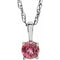 Sterling Silver 3 mm Imitation Pink Tourmaline Youth Solitaire 14