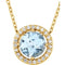 14K Yellow Natural Aquamarine & .06 CTW Natural Diamond Semi-Set Halo-Style 16