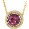 14K Yellow Natural Pink Tourmaline & .05 CTW Natural Diamond Halo-Style 16