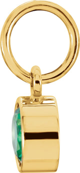 14K Yellow Gold Posh Mommy® Imitation Emerald Charm/Pendant