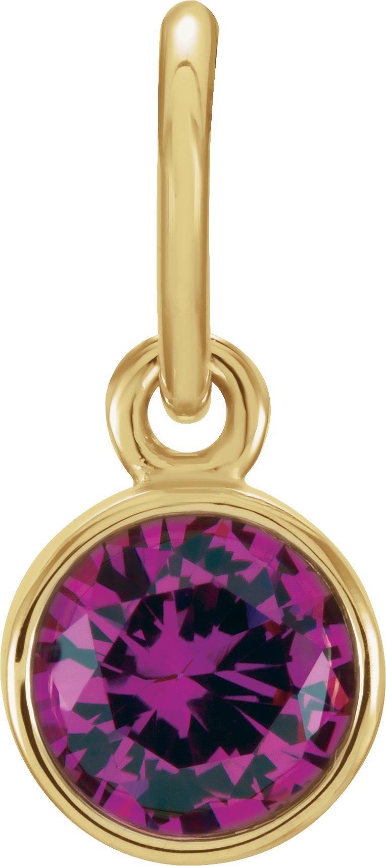 14K Yellow Gold Posh Mommy® Imitation Ruby Charm/Pendant