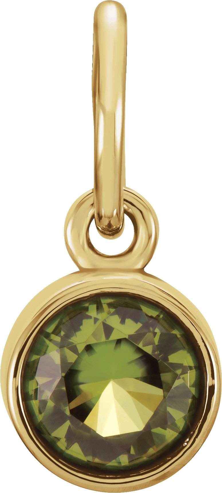 14K Yellow Gold Posh Mommy® Imitation Peridot Charm/Pendant