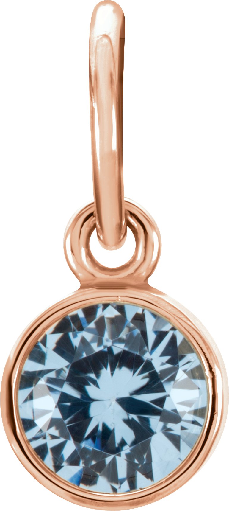 14K Rose Gold Posh Mommy® Imitation Aquamarine Charm/Pendant