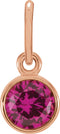 14K Rose Gold Posh Mommy® Imitation Ruby Charm/Pendant