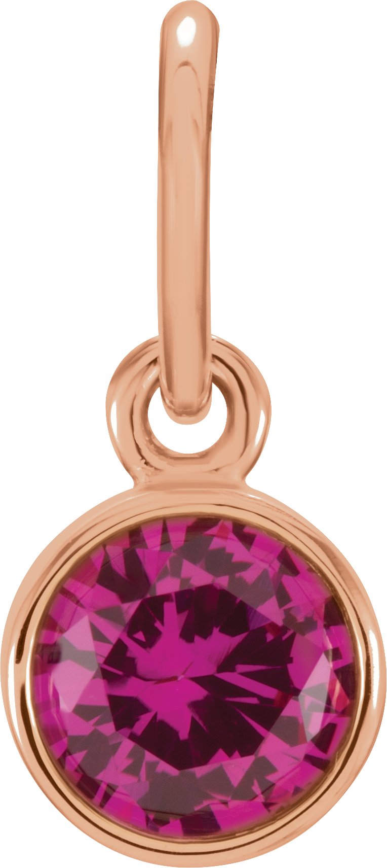 14K Rose Gold Posh Mommy® Imitation Ruby Charm/Pendant