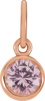 14K Rose Gold Posh Mommy® Imitation Pink Tourmaline Charm/Pendant