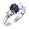 Platinum Natural Blue Sapphire & 3/8 CTW Natural Diamond Ring