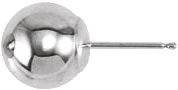 14K White Gold 8 mm Ball Earring