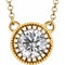 14K Yellow Natural White Sapphire 