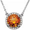 14K White 8 mm Natural Citrine & .05 CTW Natural Diamond 16